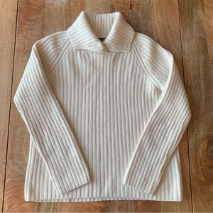 LRL Lauren Ralph Lauren Merino Cashmere Angora Sweater with Knit Collar